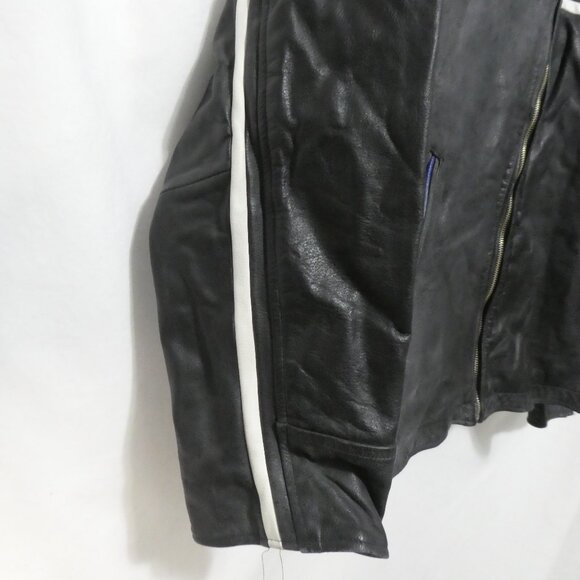 Vintage | MILAN | xl - extra large | Men's Leather Jacket | Black - Blue - White - Picture 6 of 16